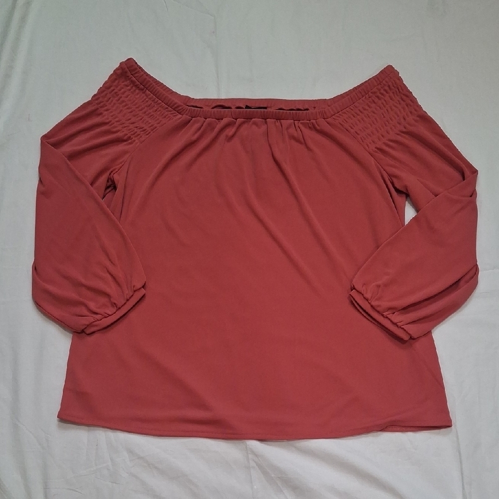 Ann Taylor Off-Shoulder Blouse - Terracotta Size M